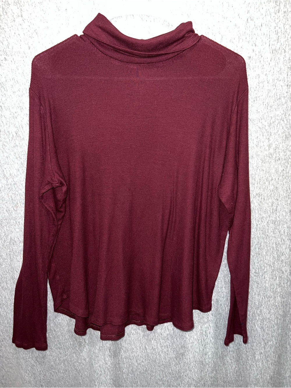 a.n.a Burgundy Long-Sleeve Turtleneck Top
